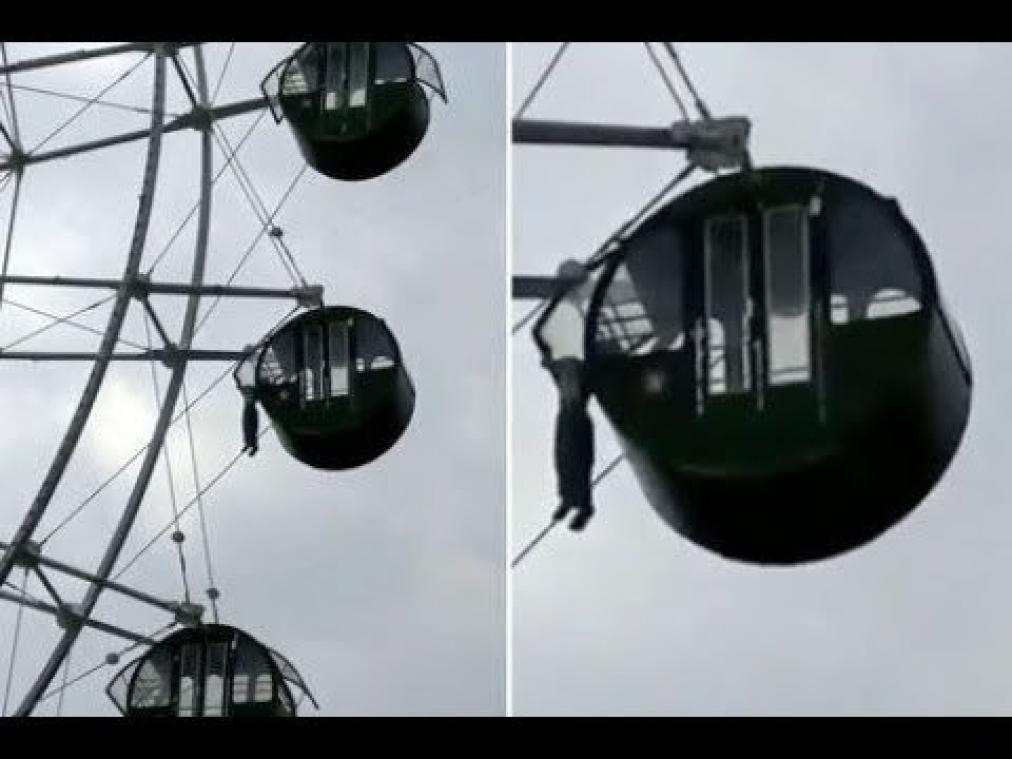 VIDEO. Chinese jongen bengelt 40 meter boven de grond aan reuzenrad