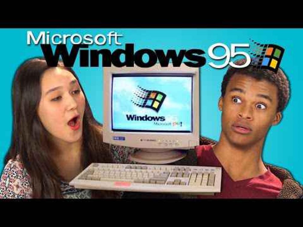 Tieners gaan met "prehistorische" Windows 95 aan de slag