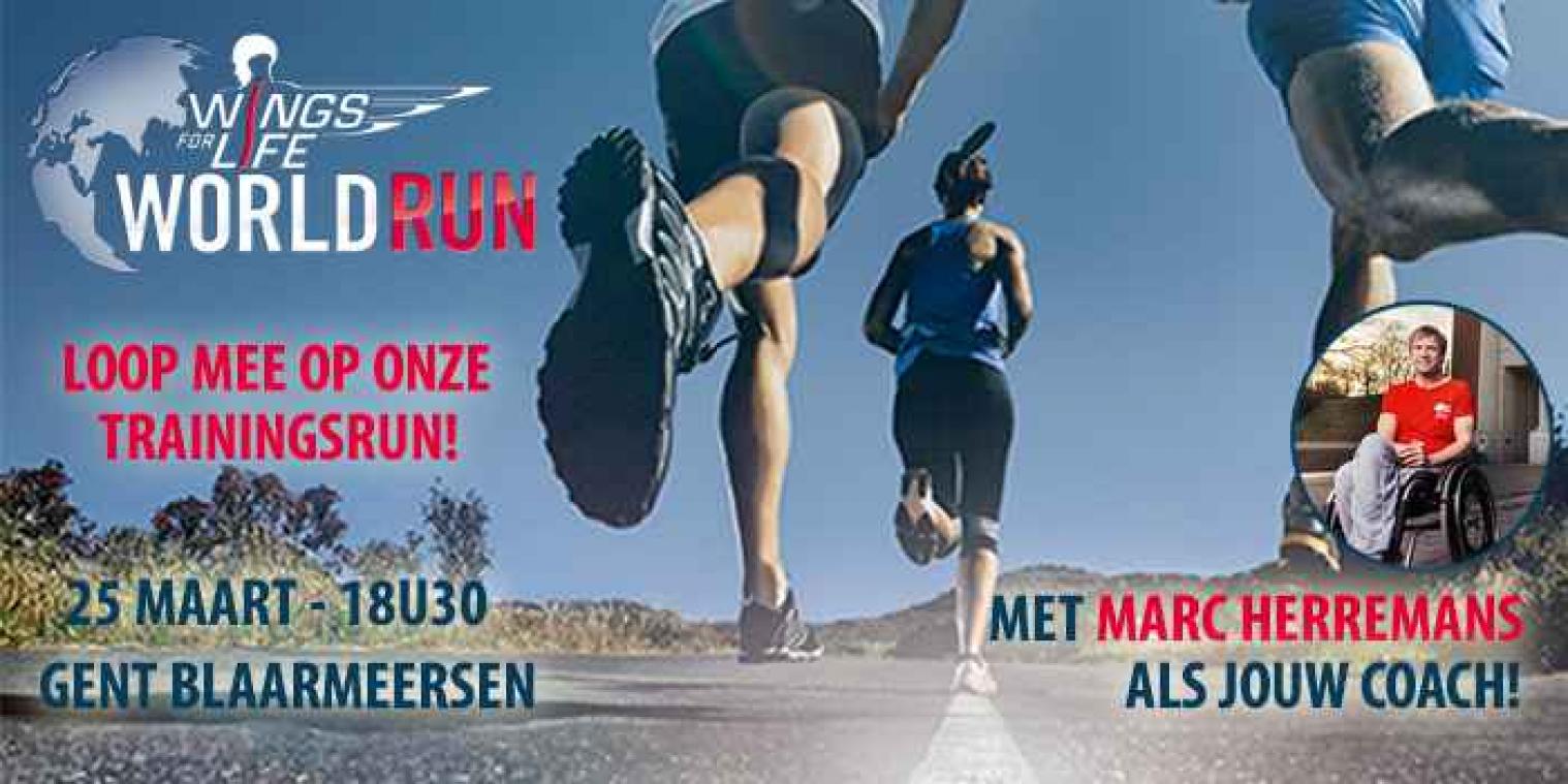 Trainingsrun Wings For Life met Marc Herremans op 25 maart