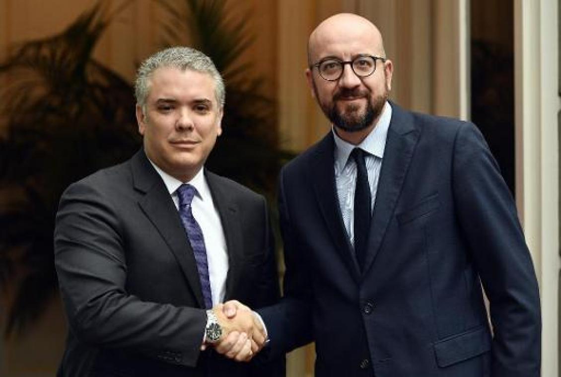 Charles Michel verzekert nieuwe Colombiaanse president van Belgische steun