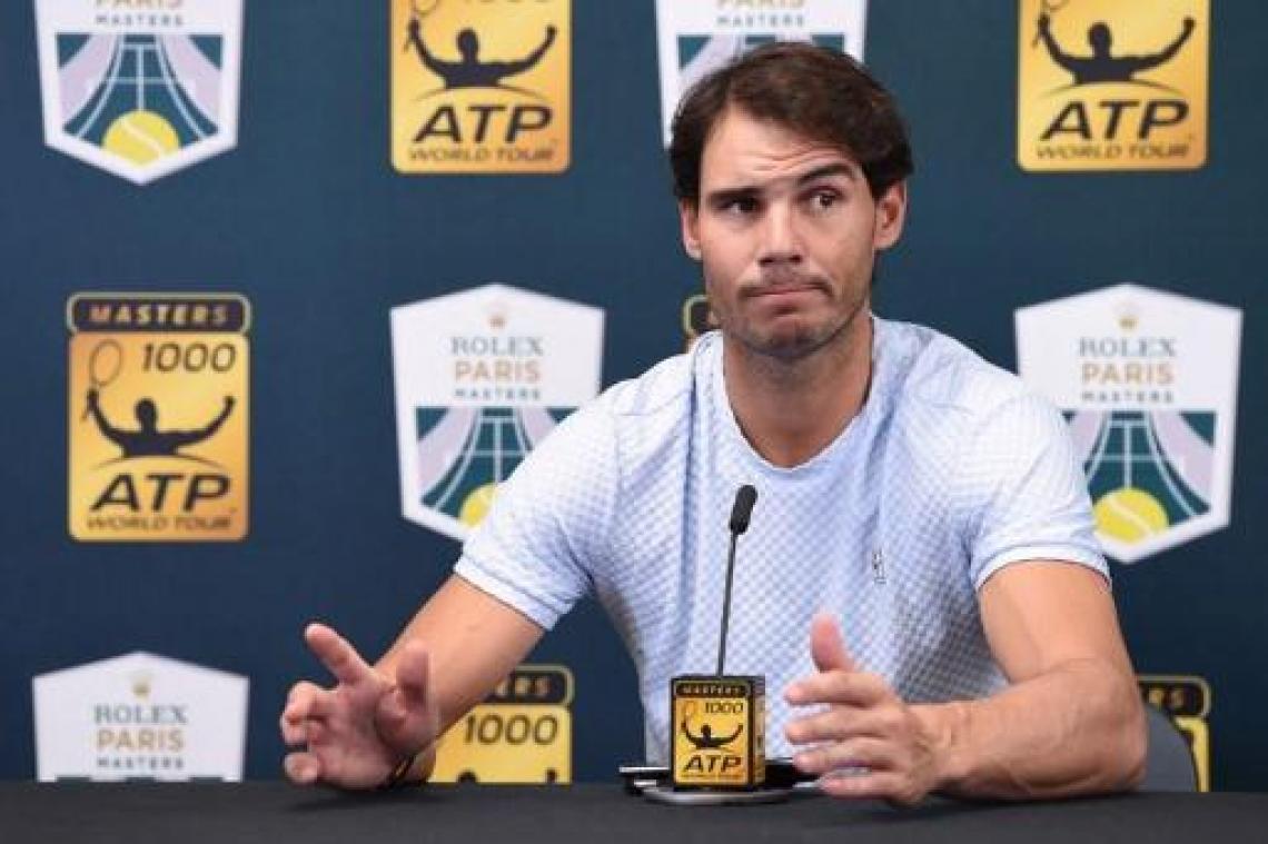 Nadal geeft forfait voor ATP Parijs, Djokovic opnieuw nummer een van de wereld