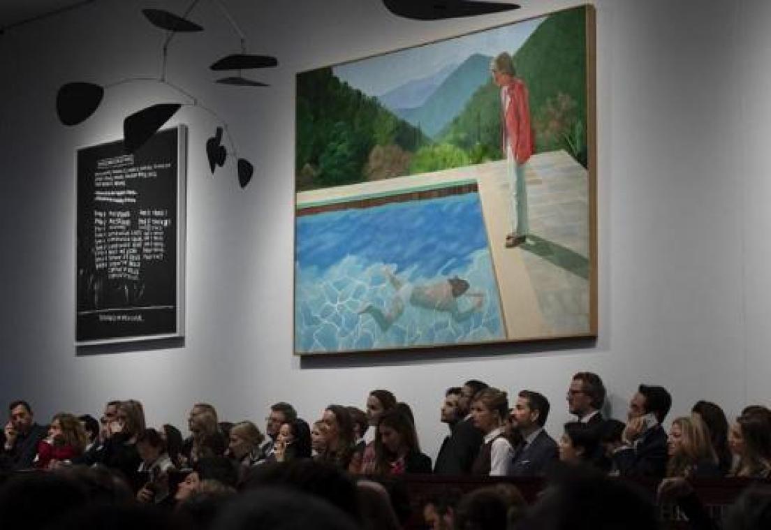 Schilderij van Hockney geveild voor recordbedrag voor nog levende kunstenaar