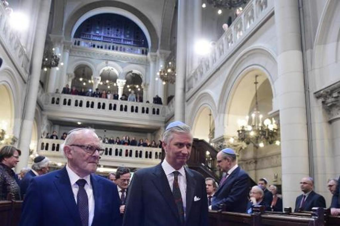Koning Filip viert 140ste verjaardag van Grote Synagoge van Brussel