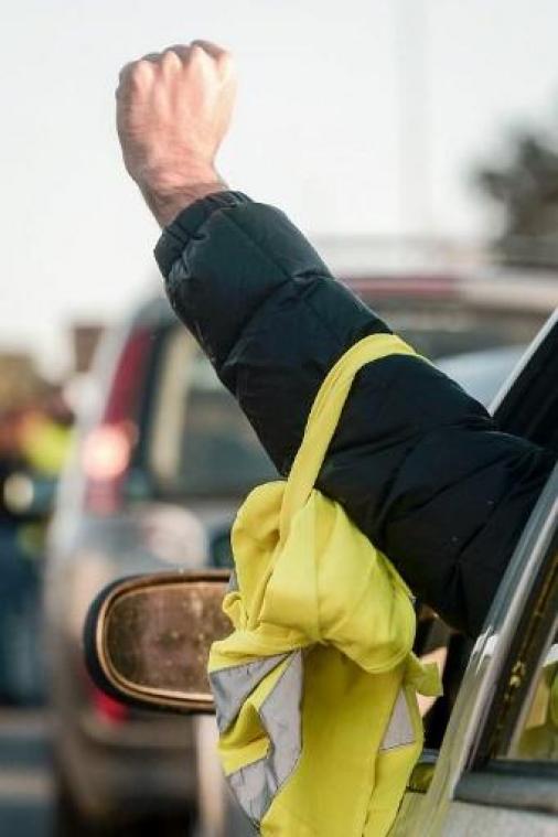 Aanschuiven op E17 in Rekkem door actie van gele hesjes