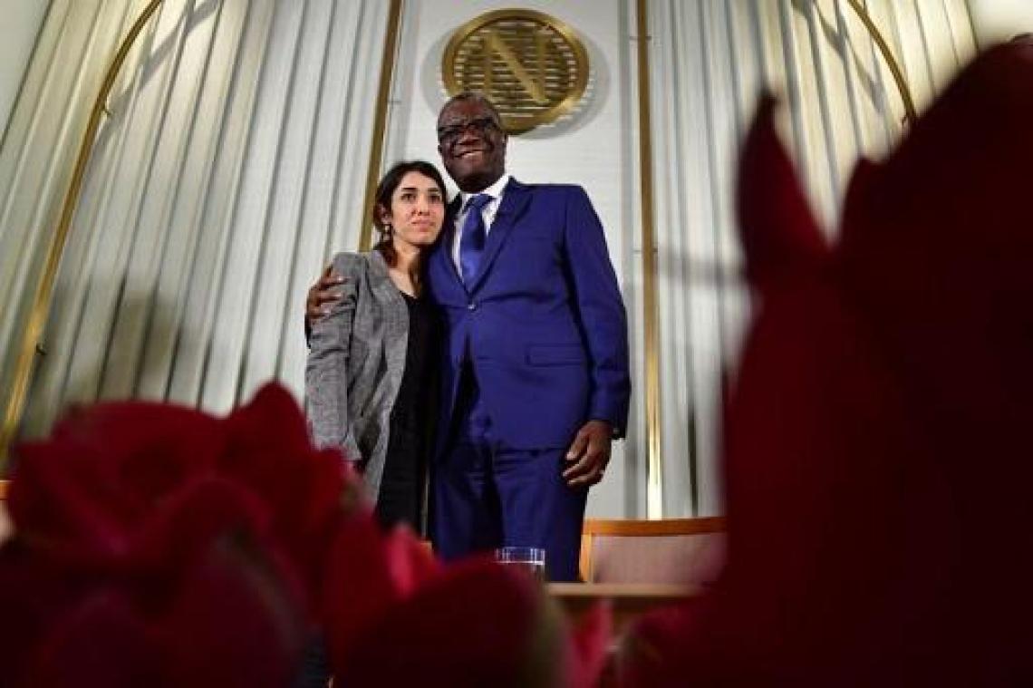 Laureaten Nobelprijs voor de Vrede eisen gerechtigheid voor mishandelde vrouwen