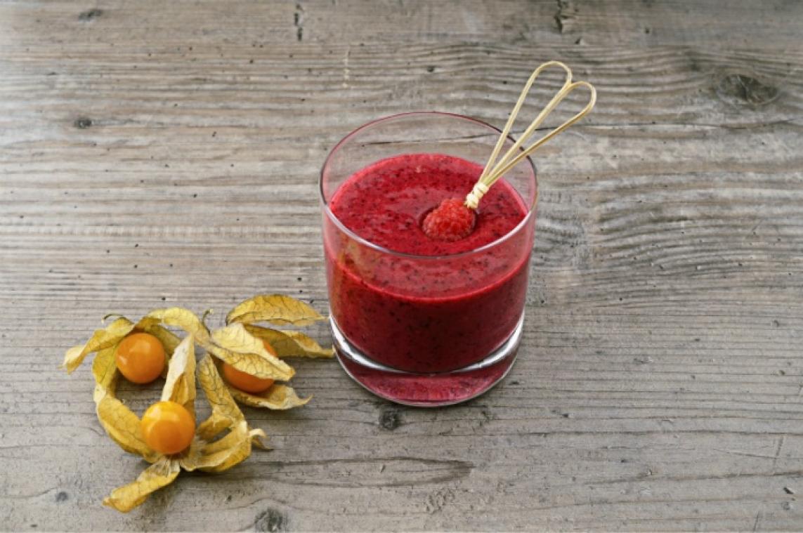 Vroedvrouw maakt smoothies van verse placenta's
