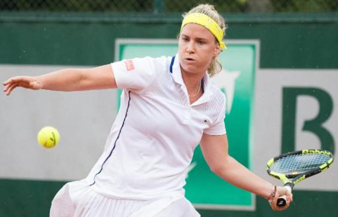 WTA Auckland - Ysaline Bonaventure stoot door in kwalificaties