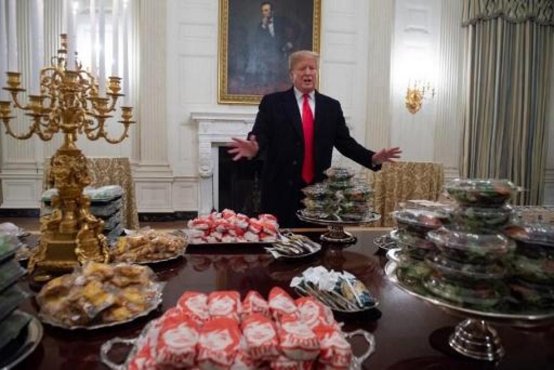 Trump betaalt "fastfood-feestje" op Witte Huis uit eigen zak