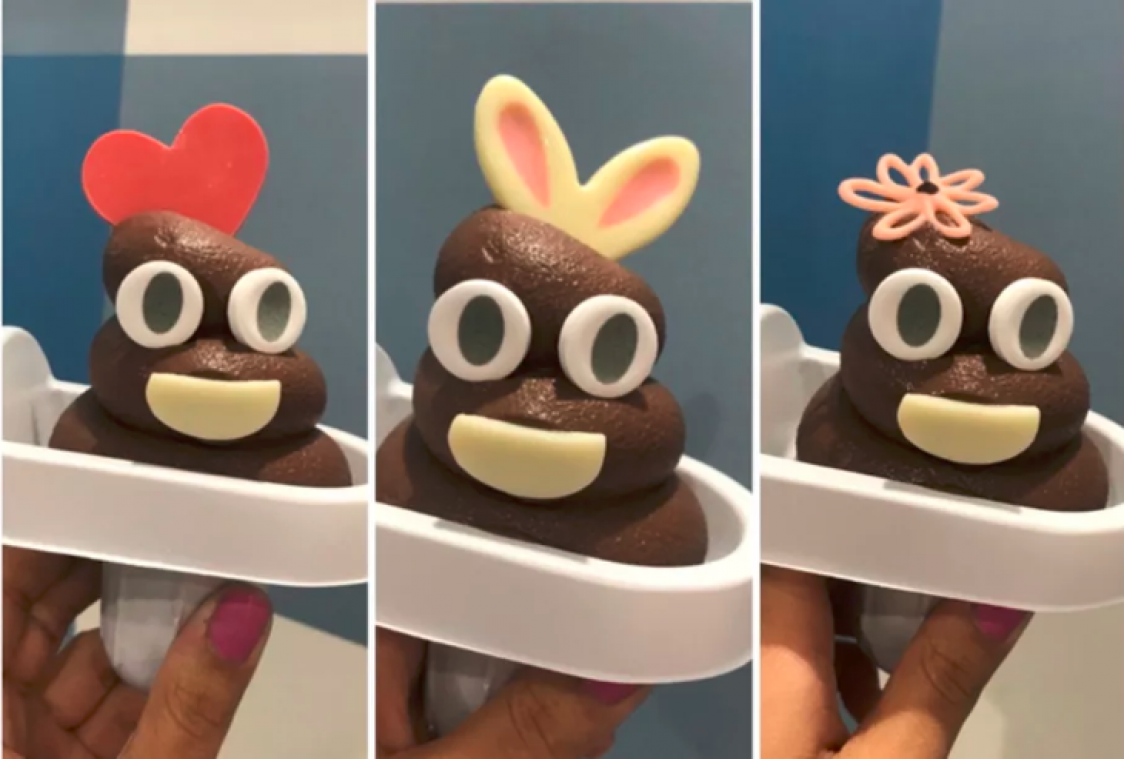 Bizar. In Tokio kan je genieten van een kaka-ijsje