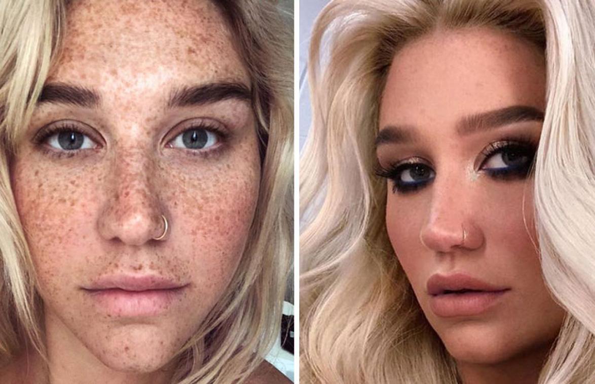 Make-uploze Kesha zet het hele internet op zijn kop