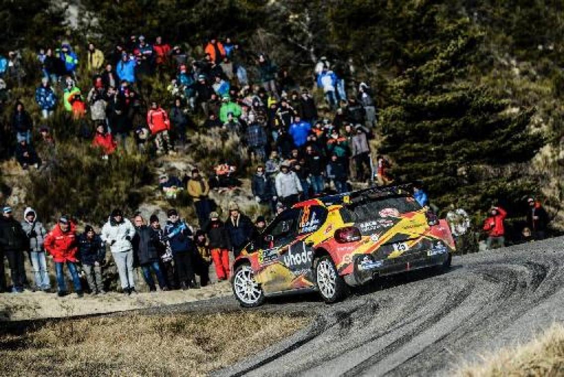 Rally van Monte Carlo - Guillaume de Mevius op het podium in WRC2