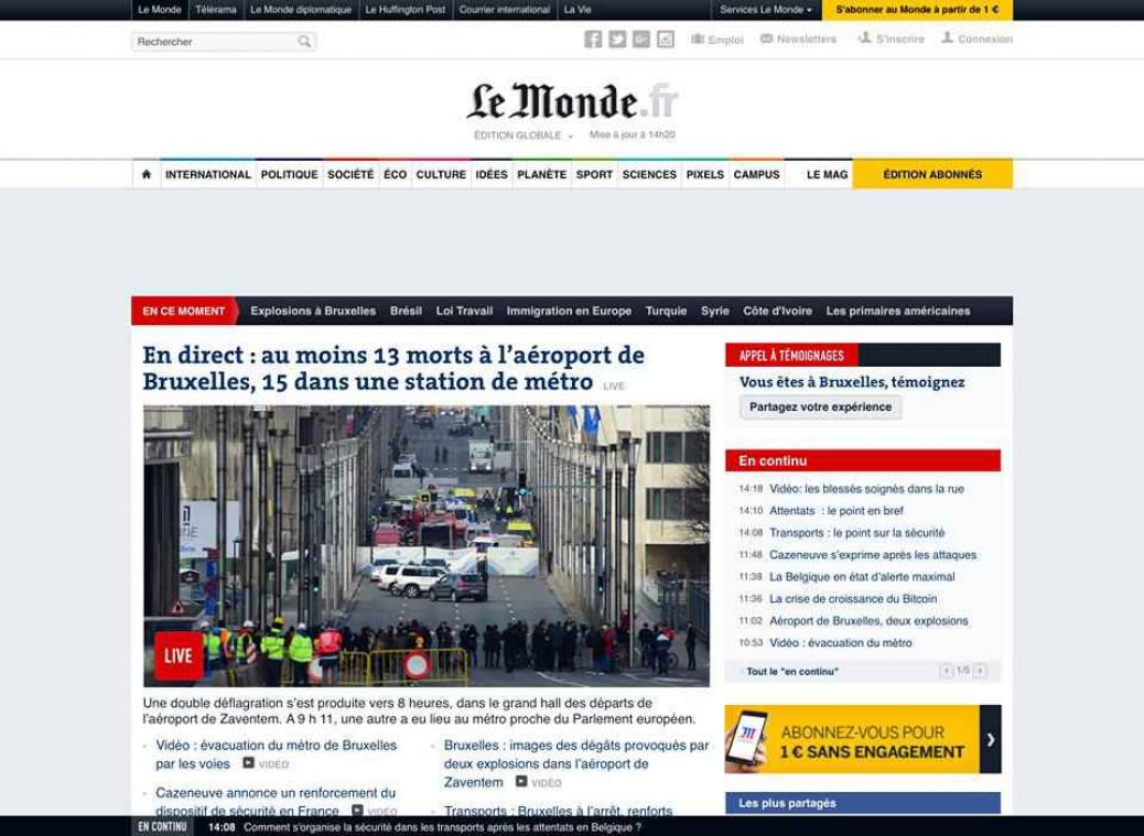 Aanslagen Brussel zijn wereldnieuws