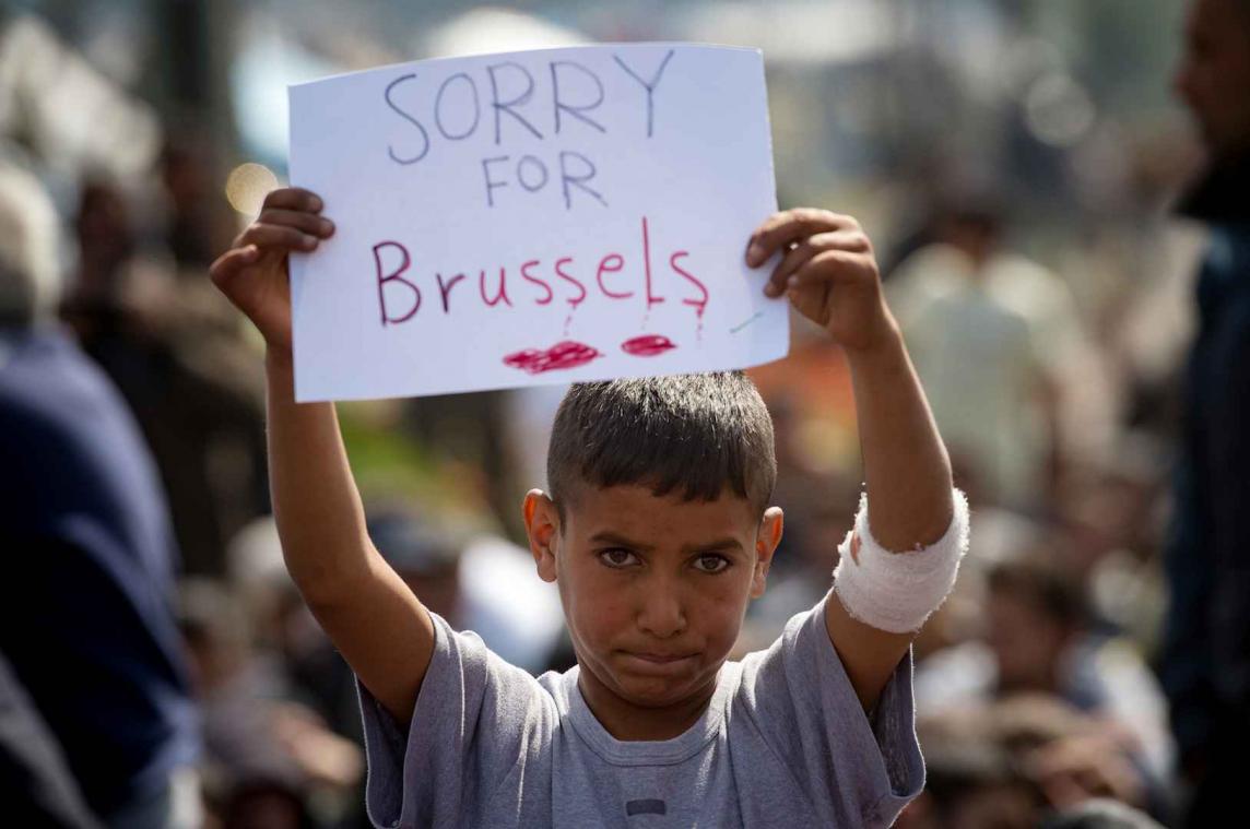 Vluchteling met "Sorry for Brussels" gaat de wereld rond
