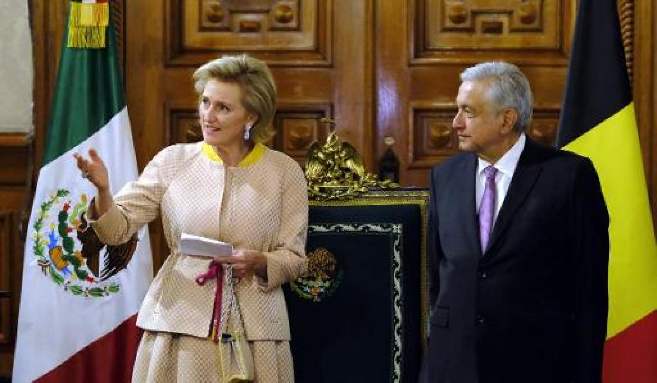 Prinses en ministers ontvangen door Mexicaanse president