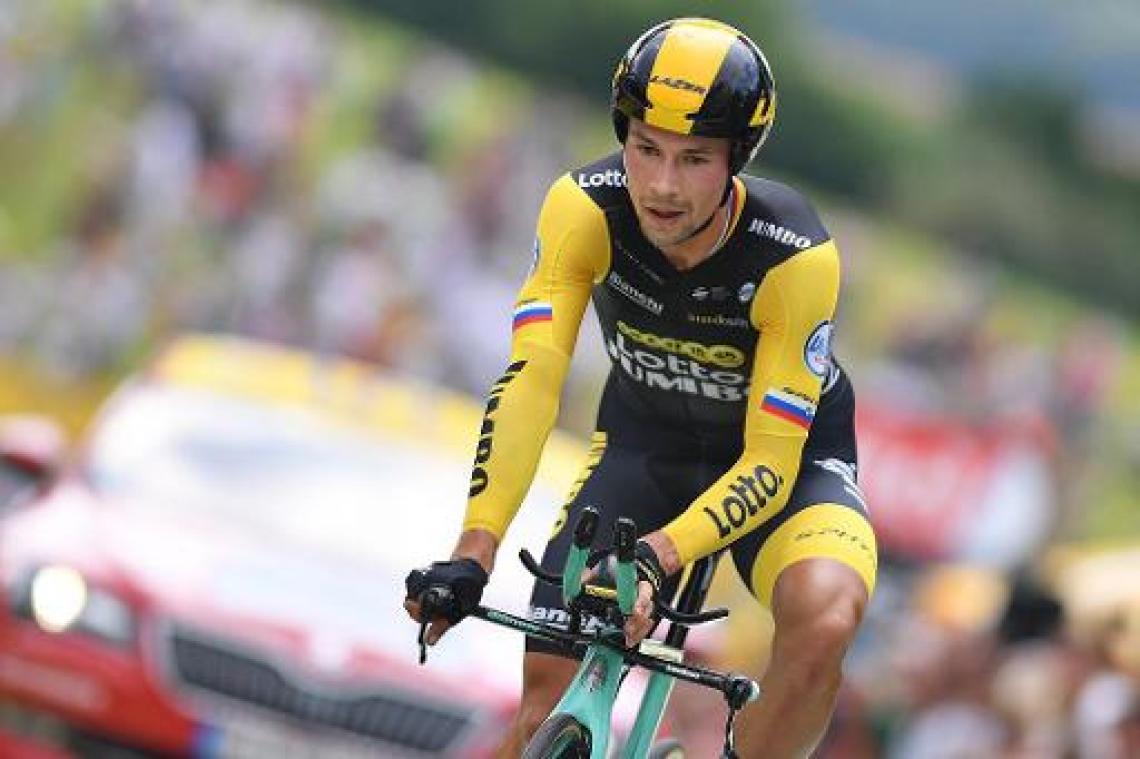 Team Jumbo-Visma wint ploegentijdrit, Primoz Roglic is eerste leider