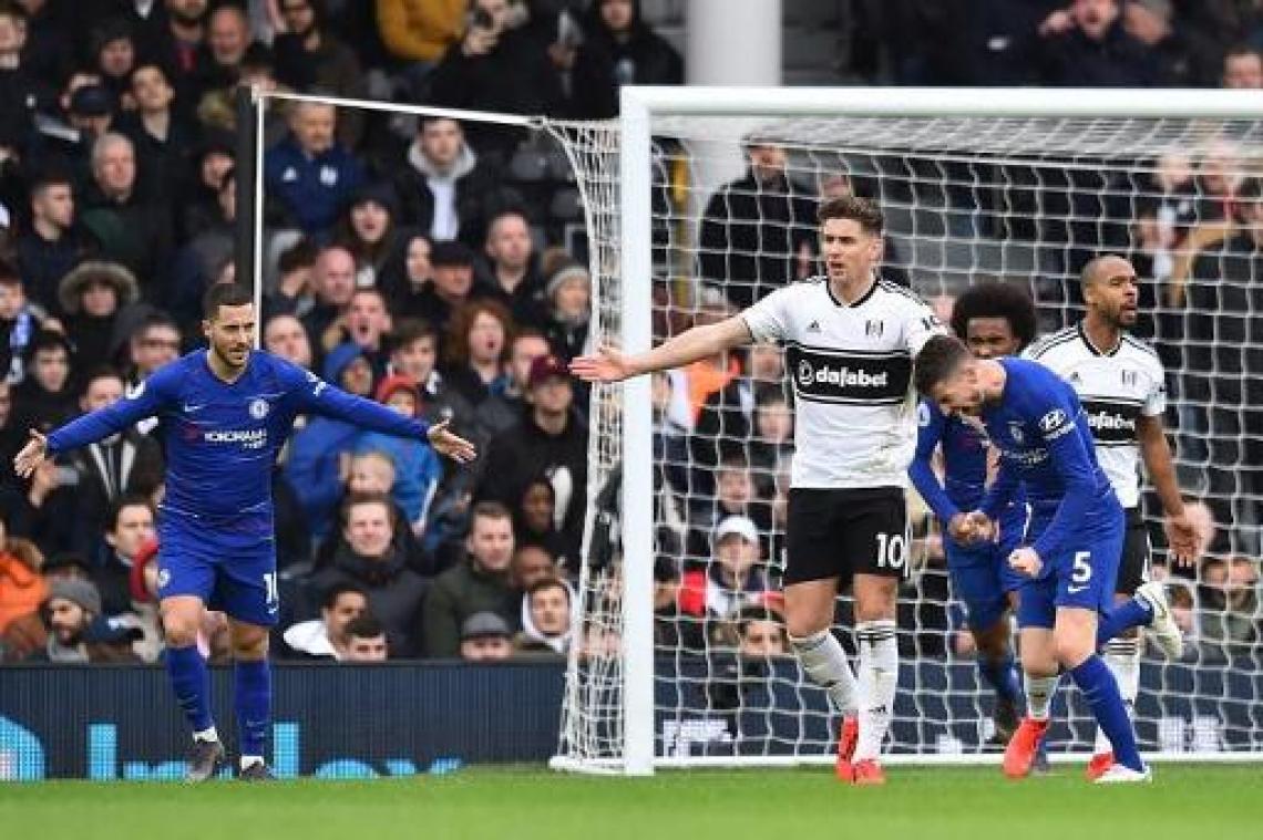 Vijftigste assist van Hazard helpt Chelsea aan zege in Fulham