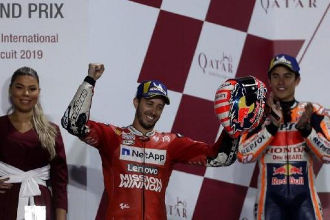 WK snelheid - GP van Qatar - Andrea Dovizioso houdt Marc Marquez van zege in MotoGP