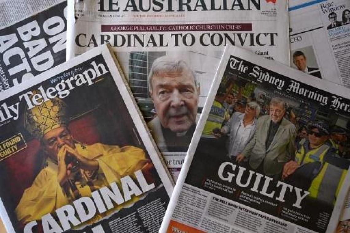 Zes jaar cel voor Australische kardinaal George Pell wegens pedofilie