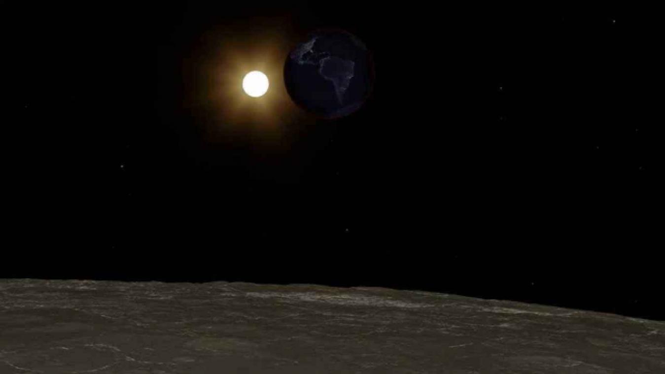 Dit is hoe de maansverduistering er op de maan uit ziet