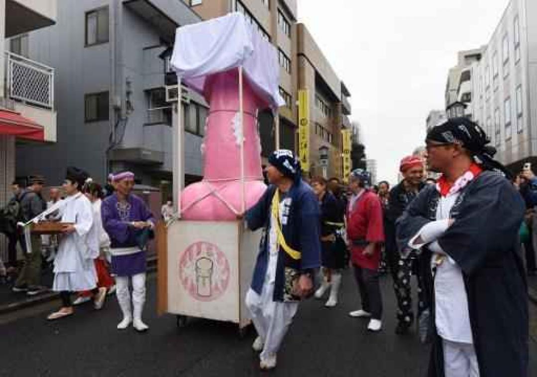 Fallus impudicus in Japanse bloei
