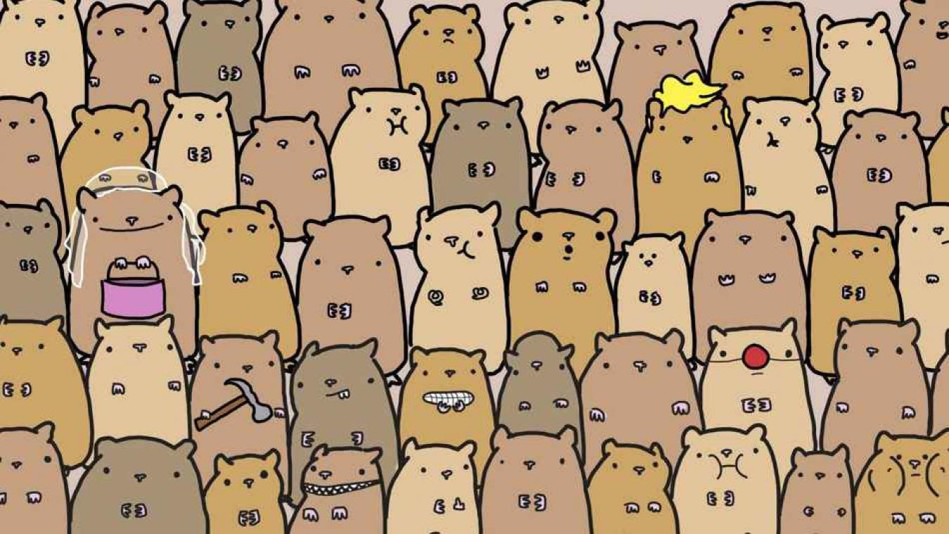 Vind jij de aardappel tussen alle hamsters?