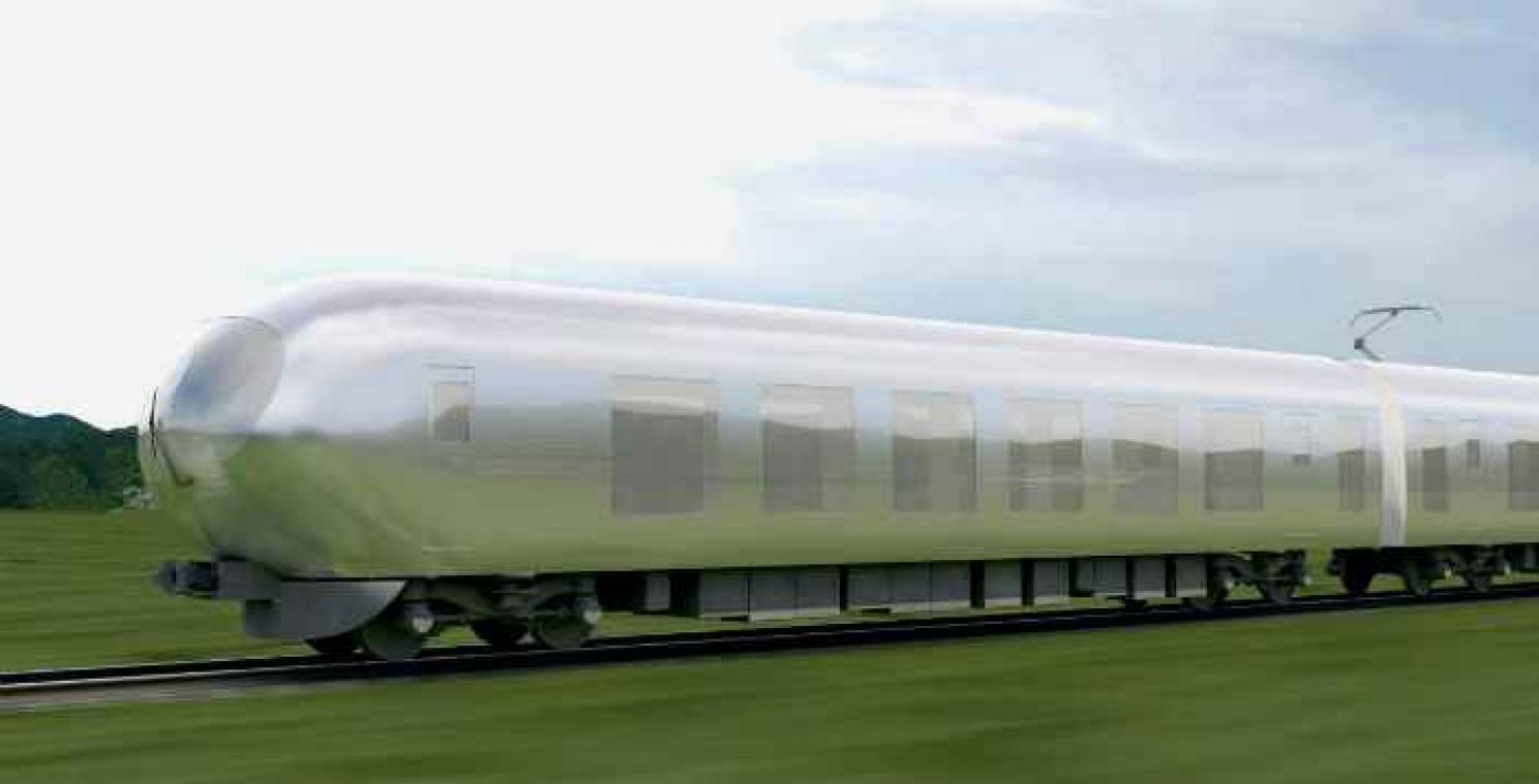 Japanse architecte ontwerpt trein die opgaat in het landschap