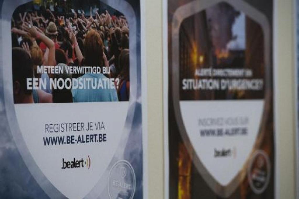80 pct gemeenten aangesloten op BE-Alert - 551.000 burgers geregistreerd