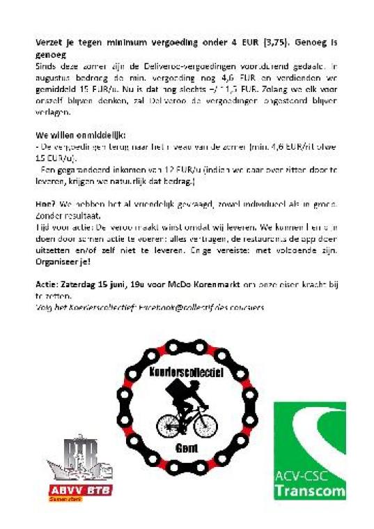Gentse Deliveroo-koeriers staken zaterdagavond