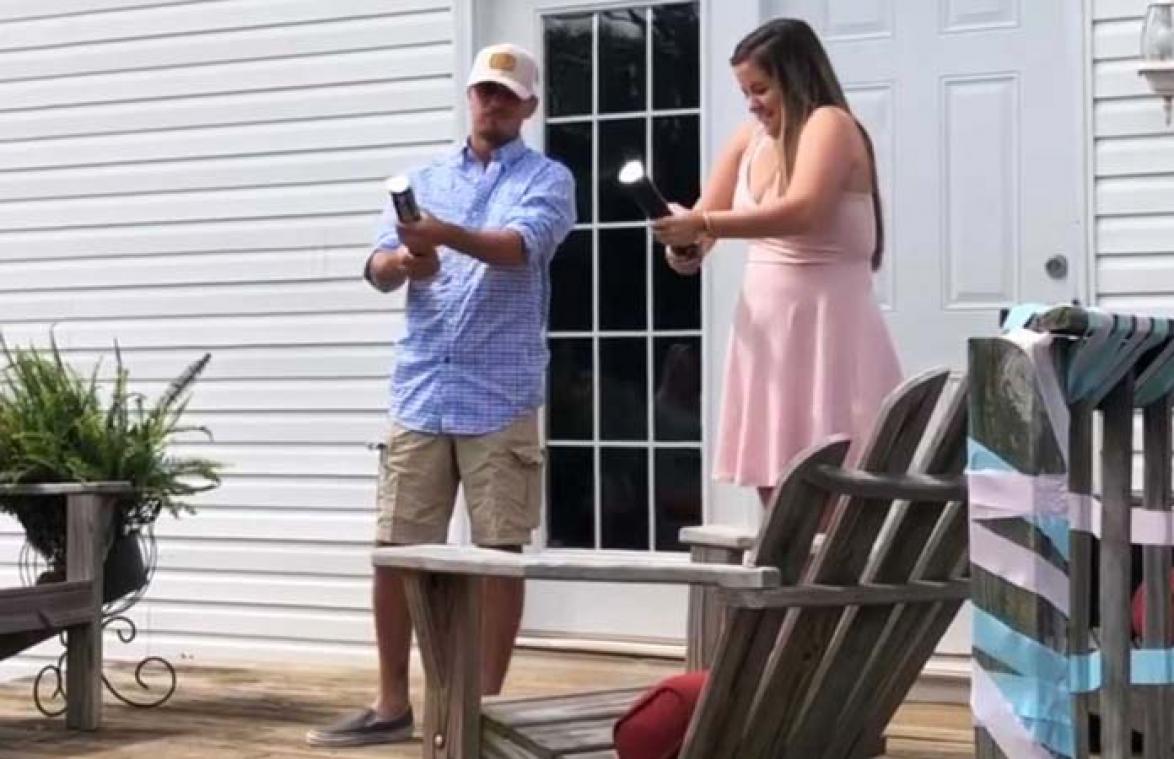 VIDEO. Bekendmaking geslacht baby niet goed voor papa's... geslacht!