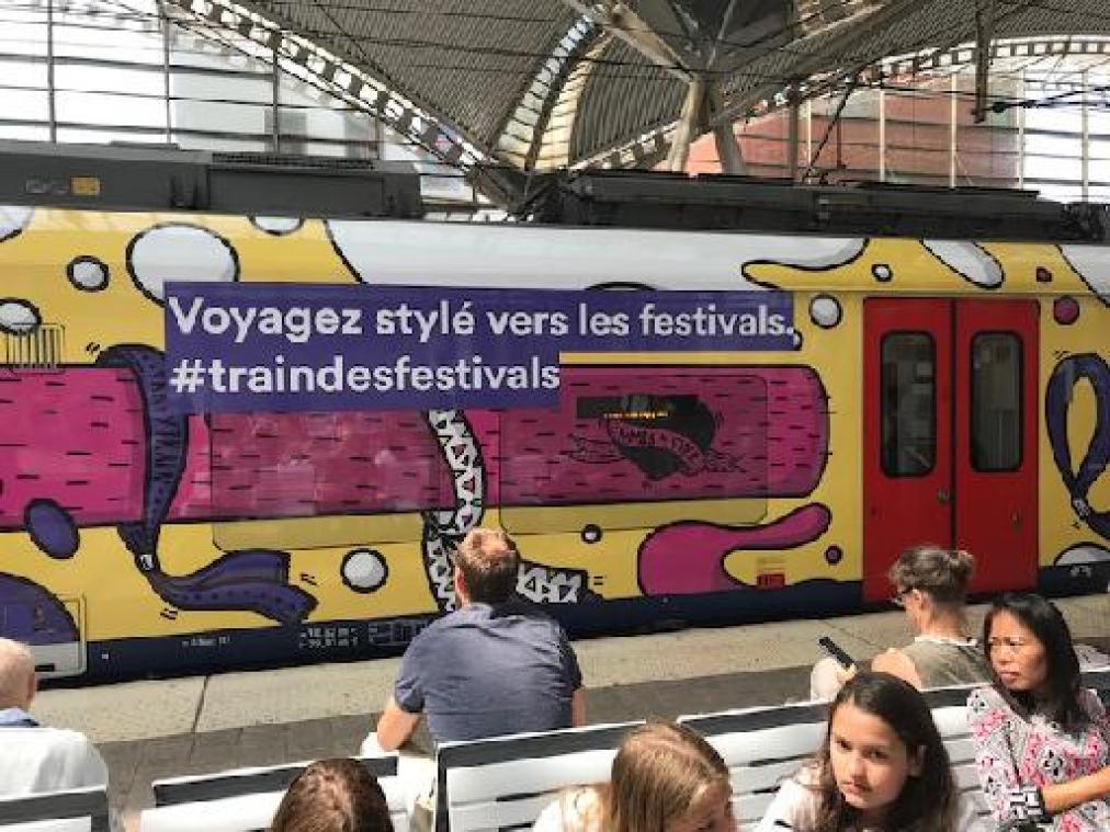 Astrid Van de Sompele ontwierp buitenlook festivaltrein NMBS