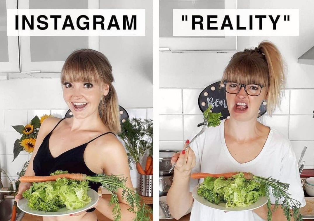 IN BEELD. Deze influencer steekt de draak met haar collega's