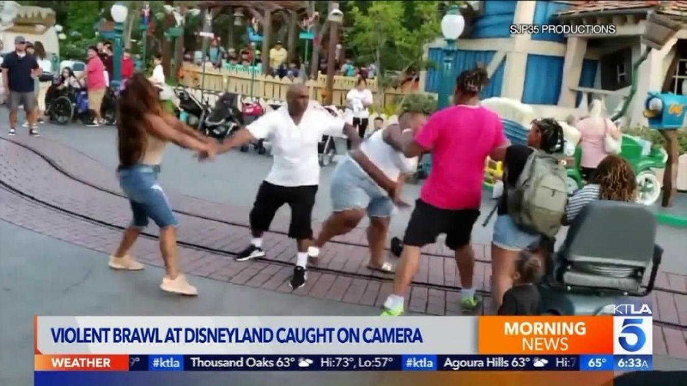 VIDEO. Familie gaat elkaar te lijf in Disneyland