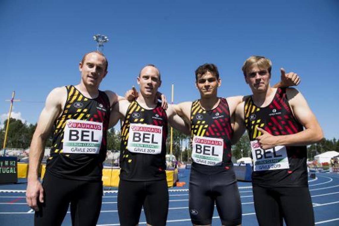 EK atletiek U23 - Belgisch kwartet verovert brons op 4x100m