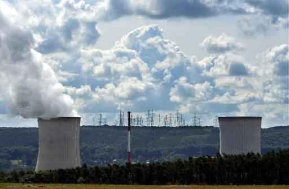 Vakbondsactie aan kerncentrale van Tihange