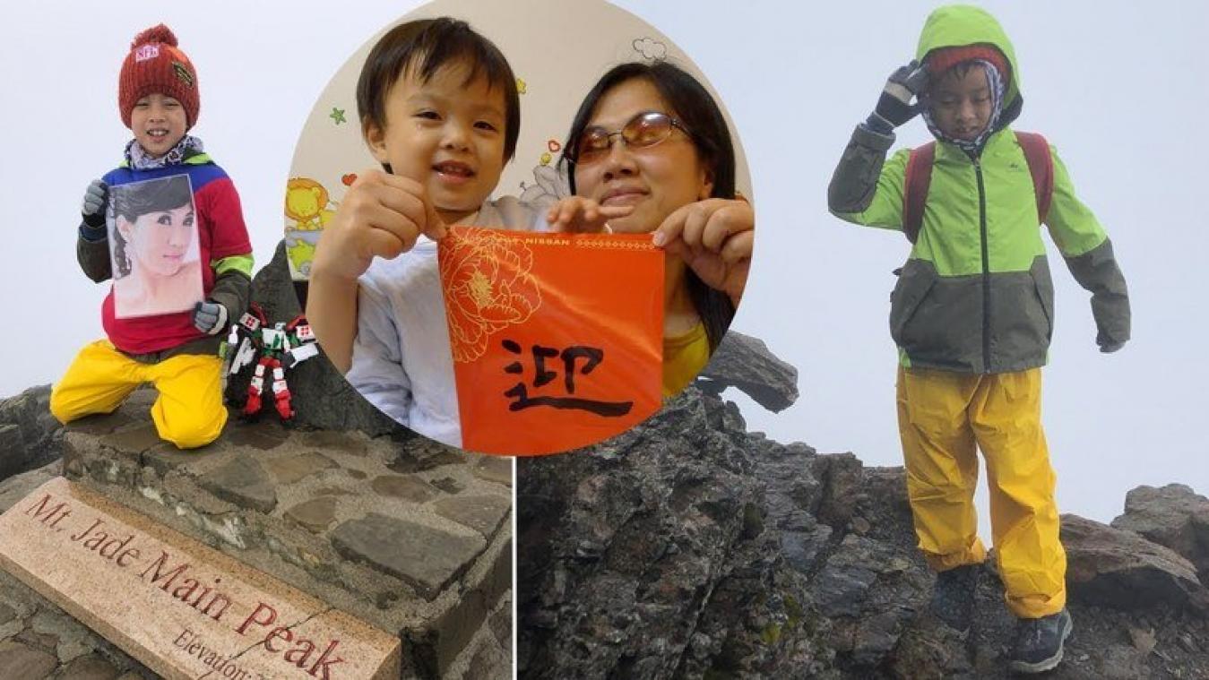 VIDEO. Achtjarige jongen beklimt hoogste berg in Taiwan om zijn overleden mama te eren