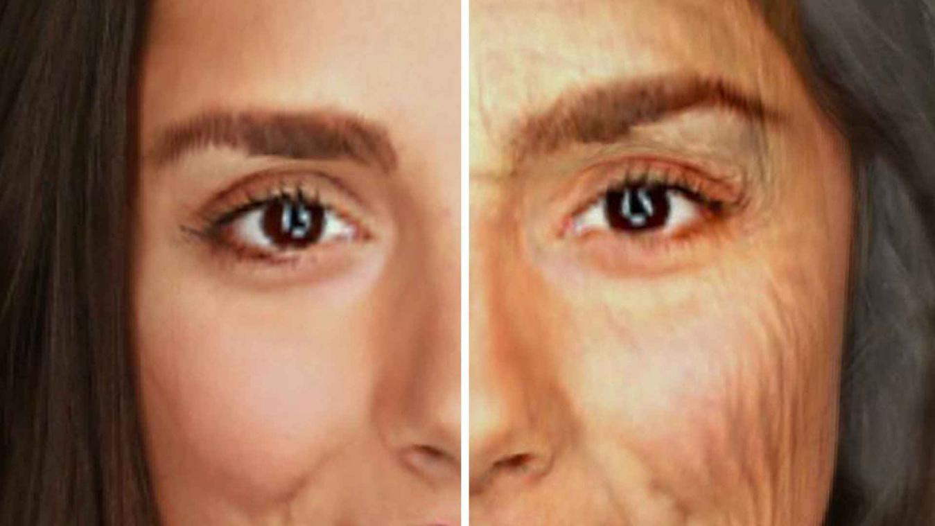 Vrouwen krijgen hun 40 jaar oudere spiegelbeeld te zien