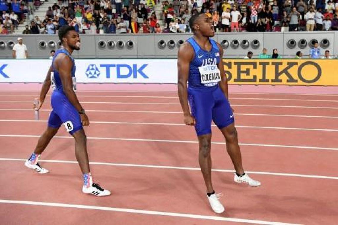 WK atletiek - Amerikaanse mannen veroveren wereldtitel op 4x100m