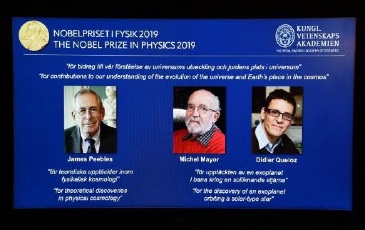 Nobelprijs voor Natuurkunde gaat naar James Peebles, Michel Mayor en Didier Queloz