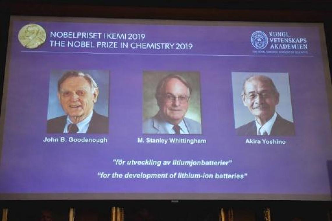 Nobelprijs Chemie voor ontwikkelaars van lithiumionbatterijen