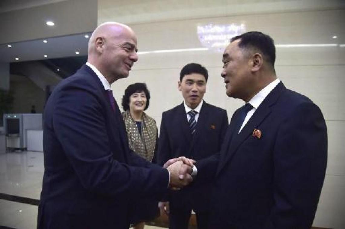FIFA-voorzitter Infantino "teleurgesteld" door lege tribunes in Pyongyang