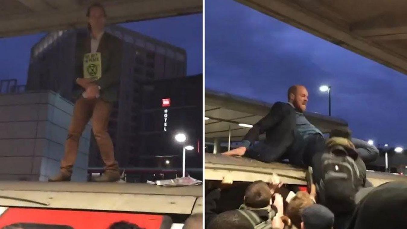 VIDEO. Pendelaars gaan betogers van Extinction Rebellion te lijf in Londen