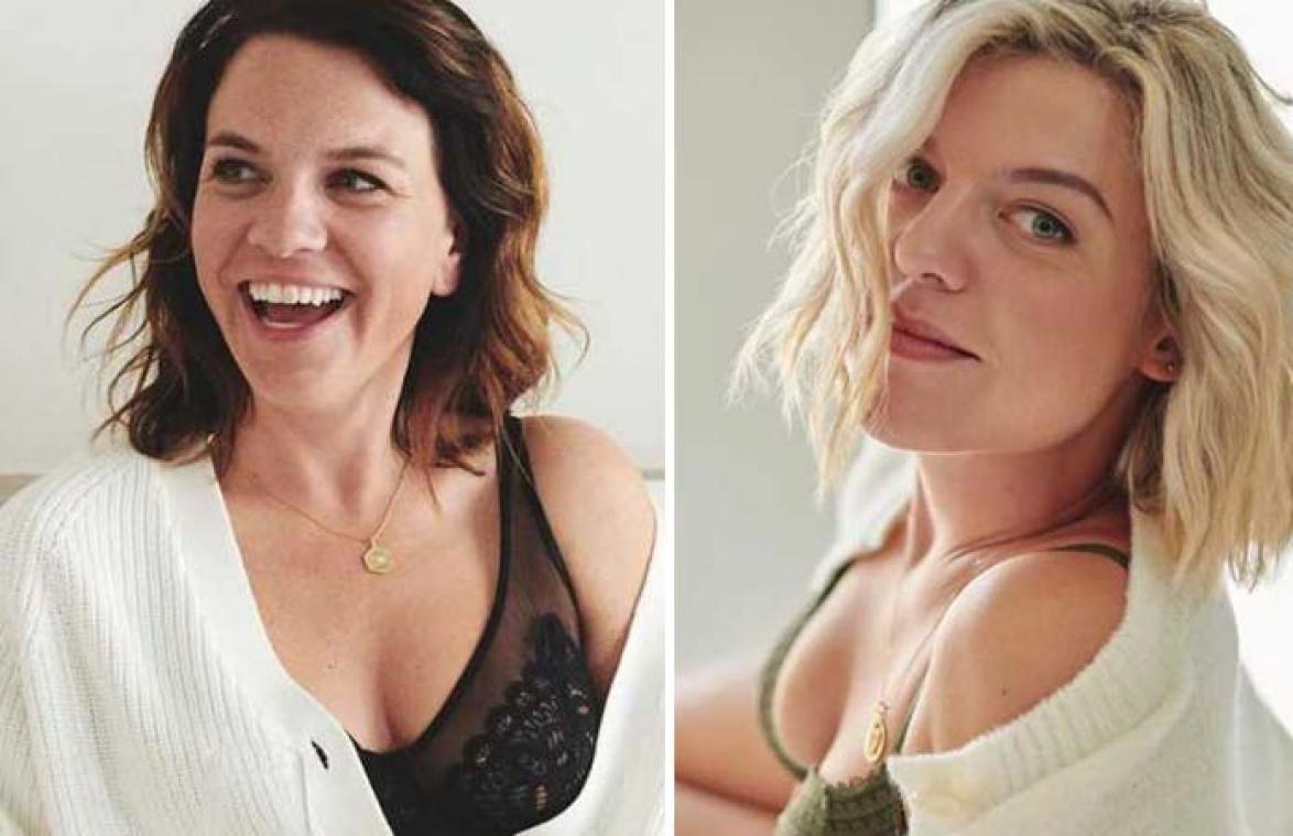 Siska Schoeters en Ella Leyers poseren voor Belgisch lingeriemerk