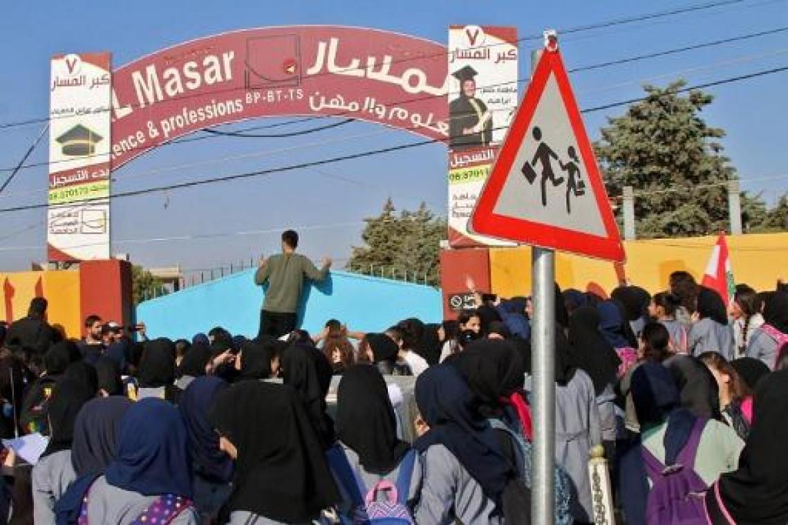 Scholieren en studenten in Libanon op de been om protesten voort te zetten