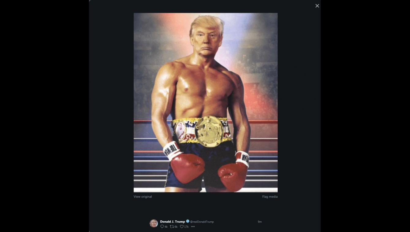 Trump kruipt in de huid van Rocky Balboa