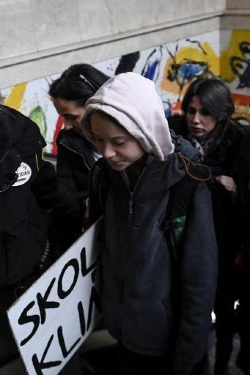 Greta Thunberg in Madrid aangekomen voor klimaatbetoging