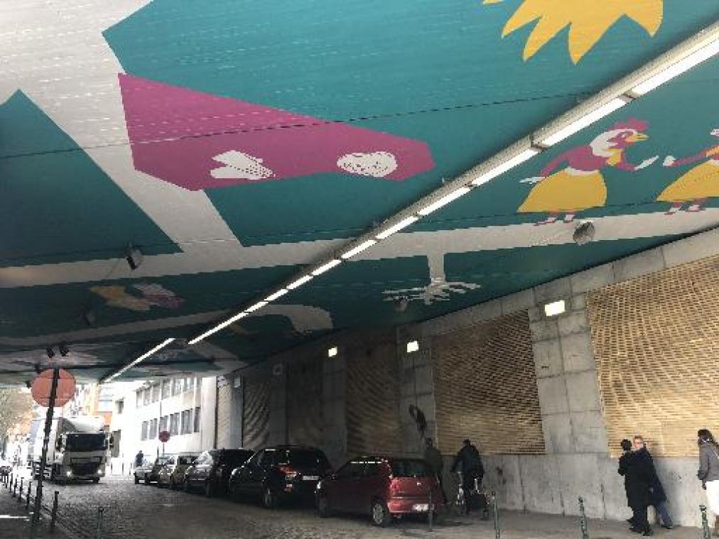 Zes nieuwe fresco's sieren tunnels onder Brusselse Noord-Zuidverbinding