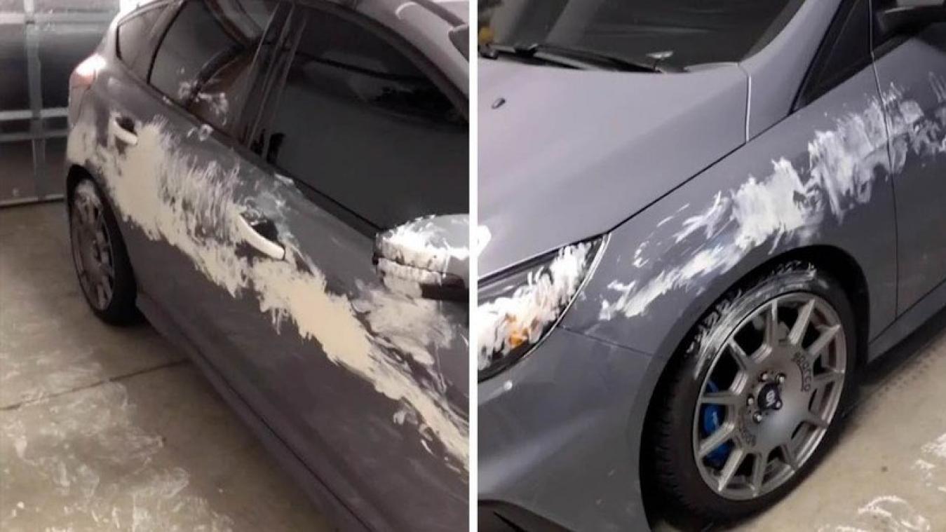VIDEO. Driejarige maakt kunstwerk van papa's dure auto
