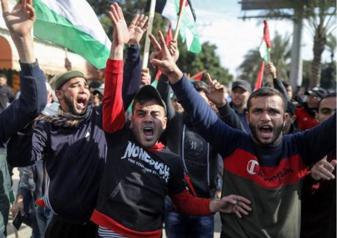 Betoging in Gaza-Stad tegen vredesplan