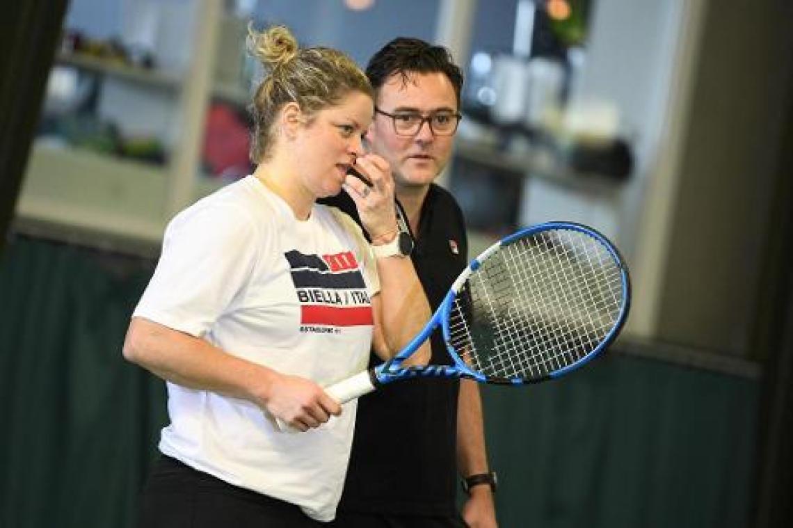 Kim Clijsters traint met selectie in Kortrijk