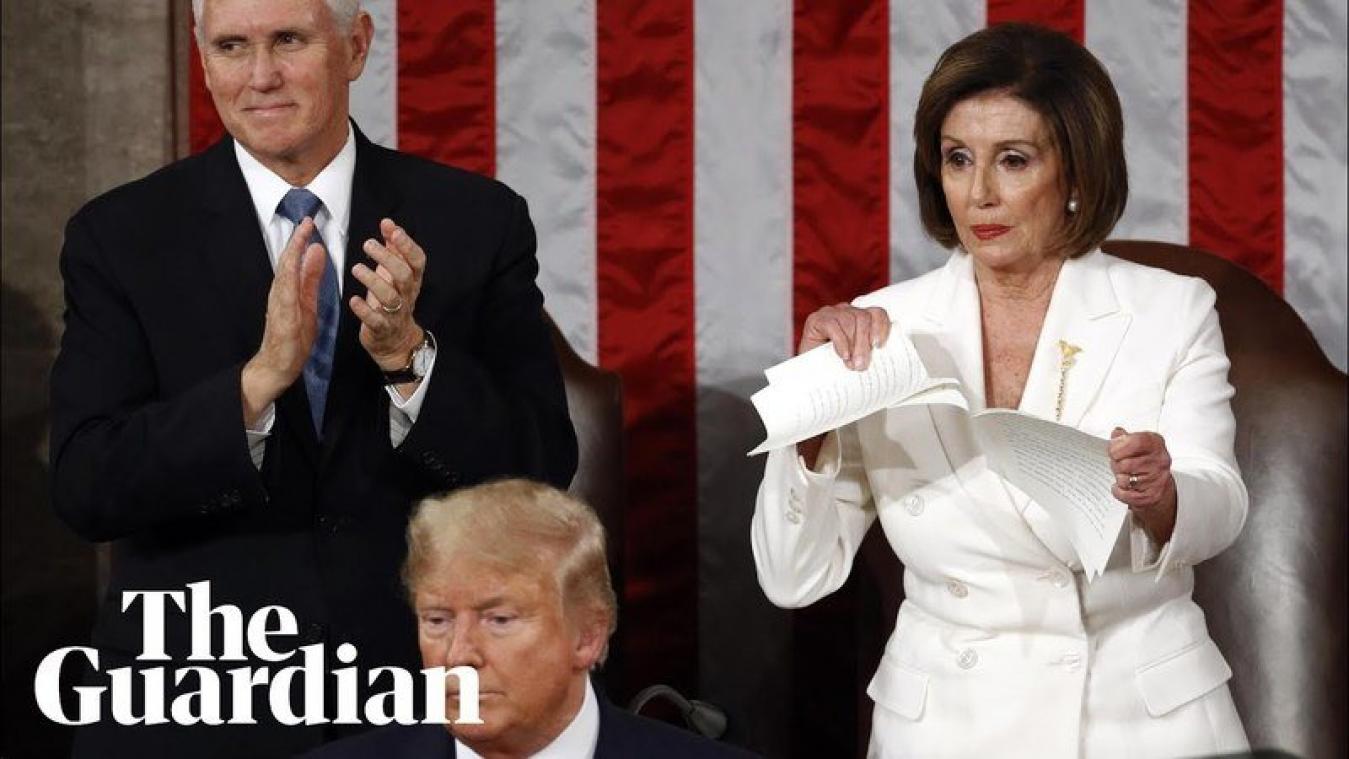 VIDEO. Pelosi verscheurt speech van Trump